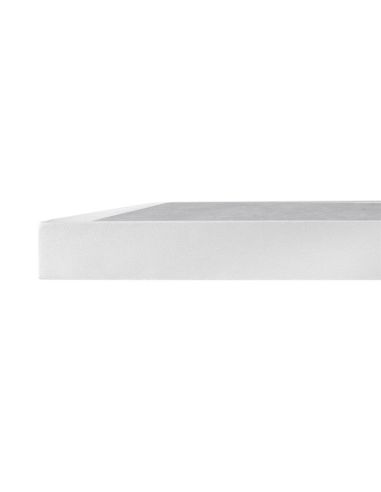 Plateau de table extérieur carré en verre trempé Bolero effet pierre gris clair bord blanc 700 mm