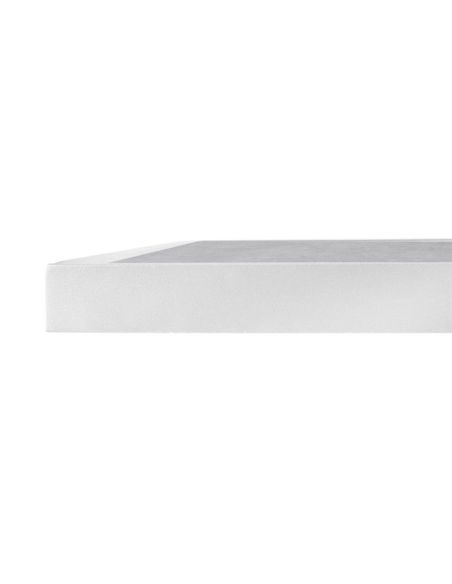 Plateau de table extérieur carré en verre trempé Bolero effet pierre gris clair bord blanc 700 mm