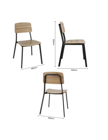 Chaises d'intérieur en bois Bolero Beaufort (lot de 2)