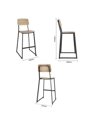 Tabourets hauts d'intérieur en bois Bolero Beaufort (lot de 2)