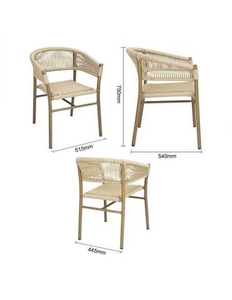 Fauteuils en corde naturelle tressée Bolero Florence (lot de 2)