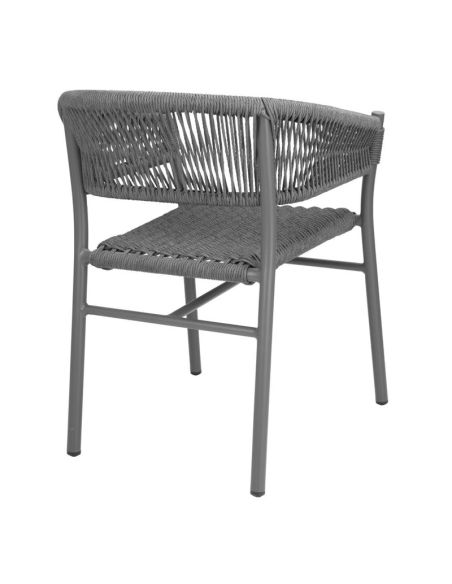 Fauteuils en corde grise tressée Bolero Florence (lot de 2)