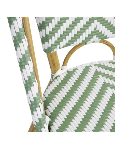 Chaises style parisien en rotin Bolero vert clair (lot de 2)