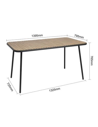 Table rectangulaire effet bois Bolero Santorini 1400mm