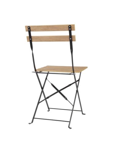 Chaises de terrasse pliantes Bolero Perth effet bois (lot de 2)