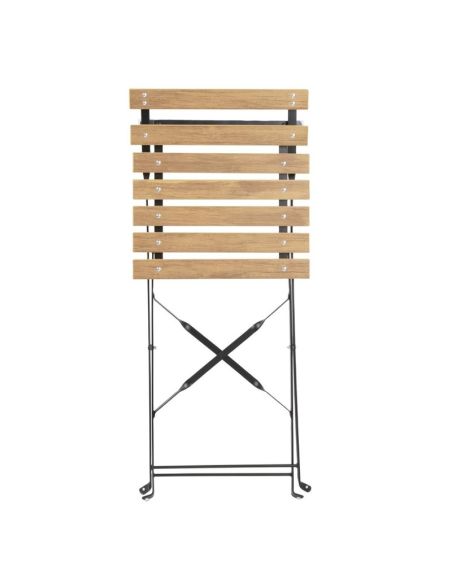 Chaises de terrasse pliantes Bolero Perth effet bois (lot de 2)