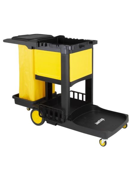 Chariot de nettoyage avec armoire verrouillable Jantex noir