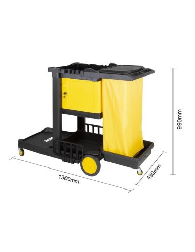 Chariot de nettoyage avec armoire verrouillable Jantex noir