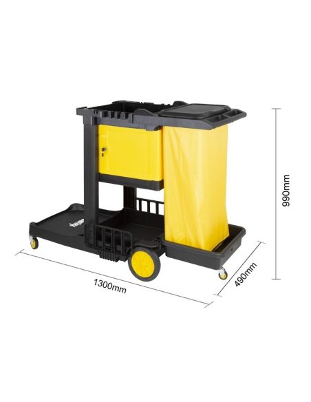 Chariot de nettoyage avec armoire verrouillable Jantex noir