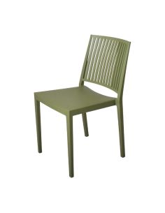 Chaises d'extérieur en polypropylène empilables Baltimore vert olive (lot de 4)