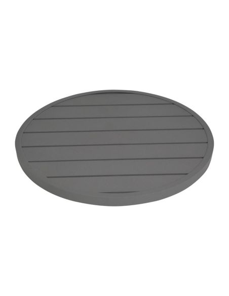 Plateau de table rond en aluminium Bolero gris foncé 580 mm