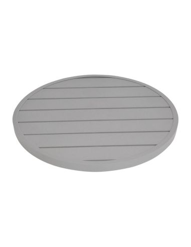 Plateau de table rond en aluminium Bolero gris clair 580 mm