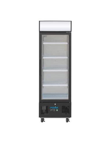 Vitrine réfrigérée positive avec caisson lumineux Polar Série G 218L noire