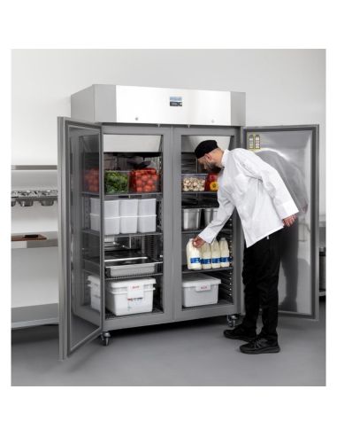 Armoire réfrigérée positive deux portes économe en énergie Polar Série U 1 400L