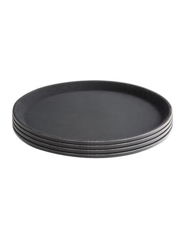 Offre spéciale : Lot de 6 plateaux ronds antidérapants en polypropylène Olympia Kristallon