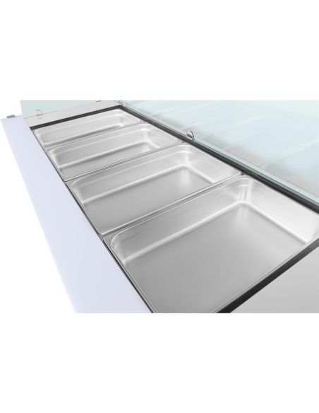 Comptoir à salade GN avec pare-haleine carré Polar Série U 4 portes