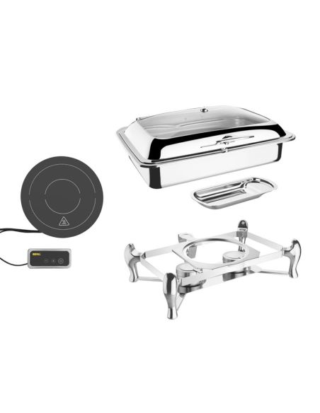 Ensemble chafing dish induction Olympia GN 1/1 avec support