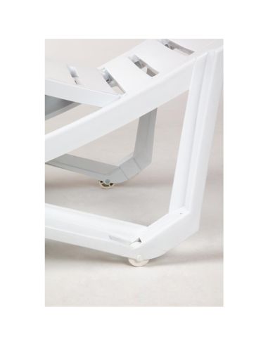 Chaises longues en polypropylène blanches Resol (lot de 4)