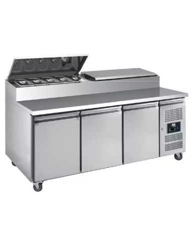 Saladette réfrigérée à capot et 8 bacs GN 1/3 - 3 portes | L2G