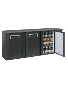 Arrière-bar noir 3 portes pleines - 500 L | Coolhead