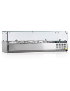 Vitrine à ingrédients réfrigérée avec pare-haleine - 4 x GN 1/3 - VK38-120
