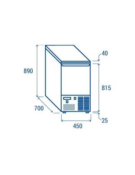 Saladette réfrigérée avec plan de travail en inox - 1 porte GN 1/1 | COOLHEAD