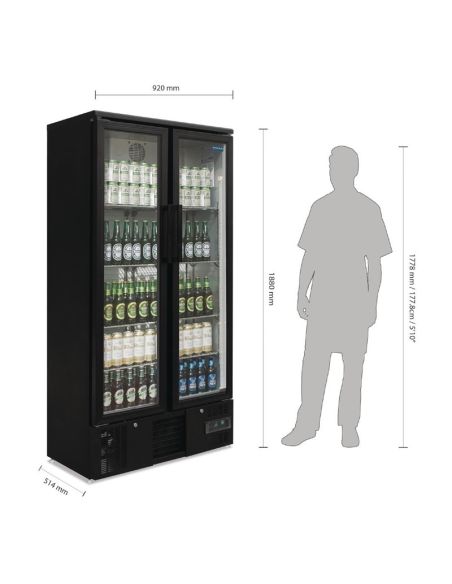 Arrière-bar vertical double portes battantes Série G - 490 litres | Polar