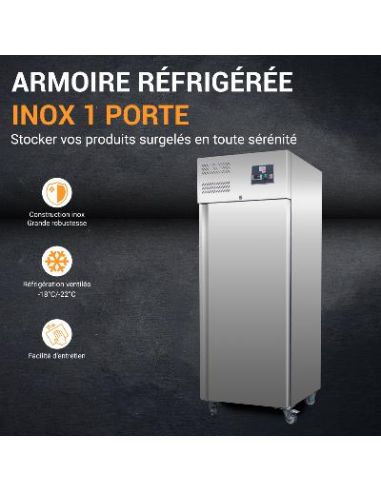 Armoire congélateur inox 650 litres GN 2/1 - 1 porte | L2G
