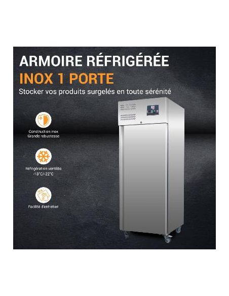 Armoire congélateur inox 650 litres GN 2/1 - 1 porte | L2G