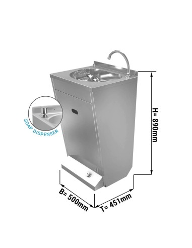 Lave-mains à commande au pied et distributeur...