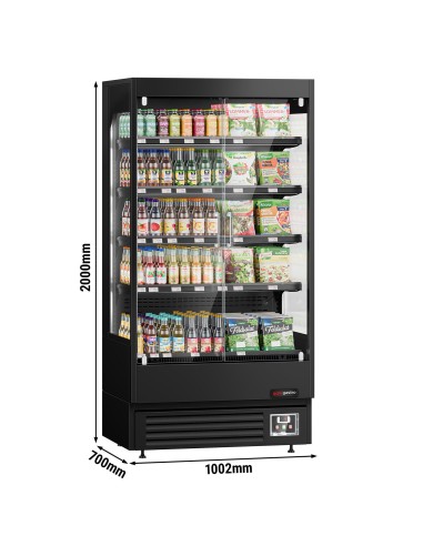 Vitrine murale réfrigérée 2 portes battantes 440 L - dimensions