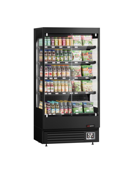 Vitrine murale réfrigérée 2 portes battantes 440 L black