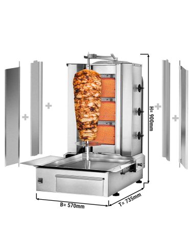 Grill gaz Döner kebab 3 brûleurs 40 kg DUK3