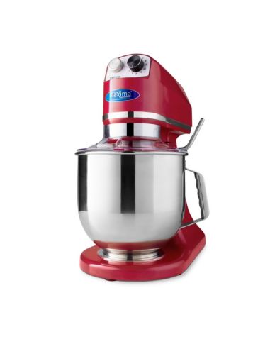 Batteur Melangeur Planétaire à tête inclinable 7L - 2 kg de pâte -Rouge