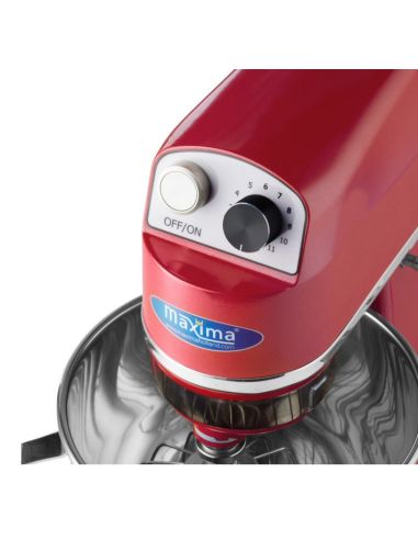Batteur Melangeur Planétaire à tête inclinable 7L - 2 kg de pâte -Rouge