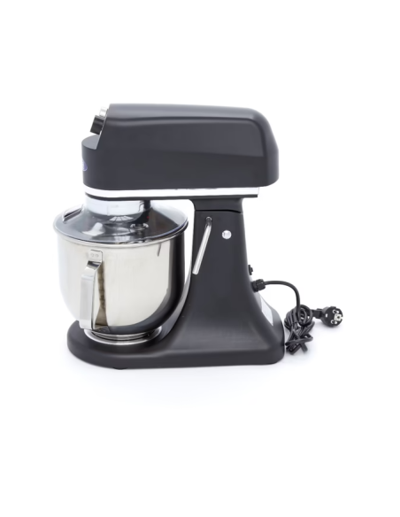 Batteur Melangeur Planétaire à tête inclinable 7L - 2 kg de pâte - Noir mat