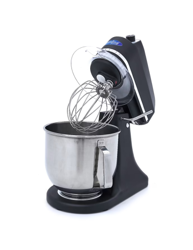 Batteur Melangeur Planétaire à tête inclinable 7L - 2 kg de pâte - Noir mat