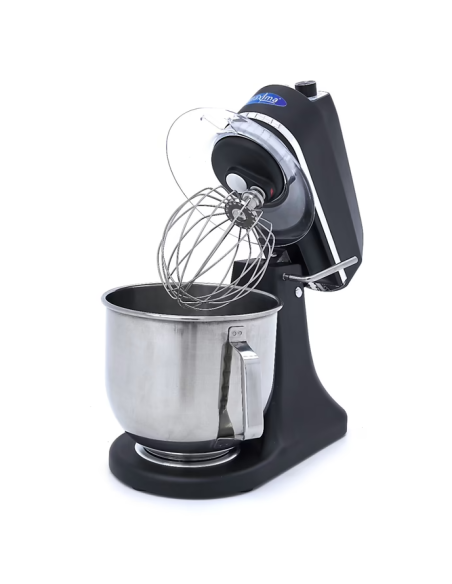 Batteur Melangeur Planétaire à tête inclinable 7L - 2 kg de pâte - Noir mat