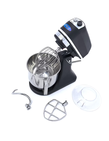 Batteur Melangeur Planétaire à tête inclinable 7L - 2 kg de pâte - Noir mat