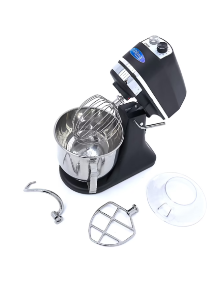 Batteur Melangeur Planétaire à tête inclinable 7L - 2 kg de pâte - Noir mat
