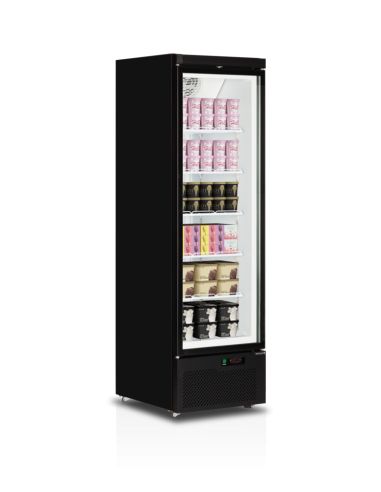 Congélateurs verticaux de vitrine Noir RAL9005 / -18 à -22 °C - 390 L | Atom Maxi F1DB
