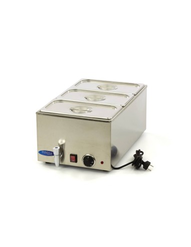 Bain Marie - avec robinet - incl 3 x 1/3 GN set - électrique | Maxima - 09300011