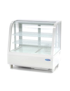 Vitrine réfrigérée à gâteaux incurvée - 100 L - Blanche | Maxima