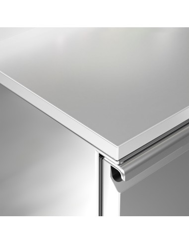 Table de préparation pizza Mini ECO - 6 tiroirs et 8 GN 1/6 - plan de travail en inox