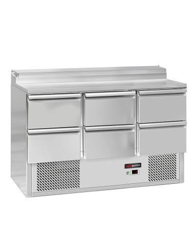 Table de préparation pizza Mini ECO - 6 tiroirs et 8 GN 1/6