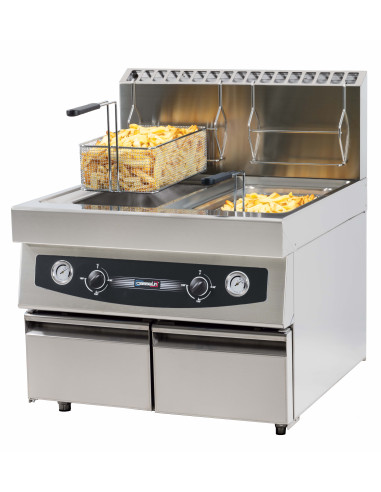 Friteuse gaz à poser avec vanne de vidange  2 x 17 litres - CFGV172 |Casselin
