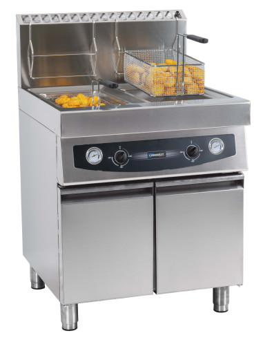 Friteuse gaz avec soubassement 2 x 17 litres - CFG172S |Casselin