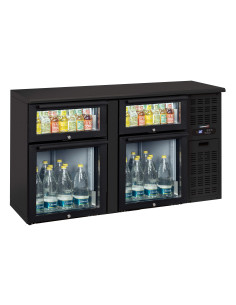 Arrière bar 2 x 2 tiroirs mixtes vitrés - CAB22TMV |Casselin