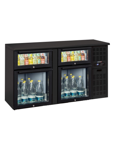 Arrière bar 2 x 2 tiroirs mixtes vitrés - CAB22TMV |Casselin