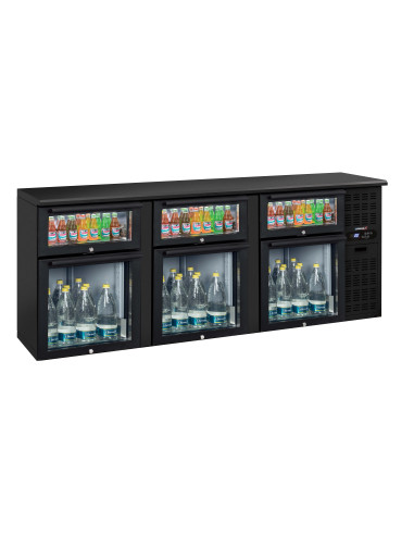Arrière bar 3 x 2 tiroirs mixtes vitrés - CAB32TMV |Casselin